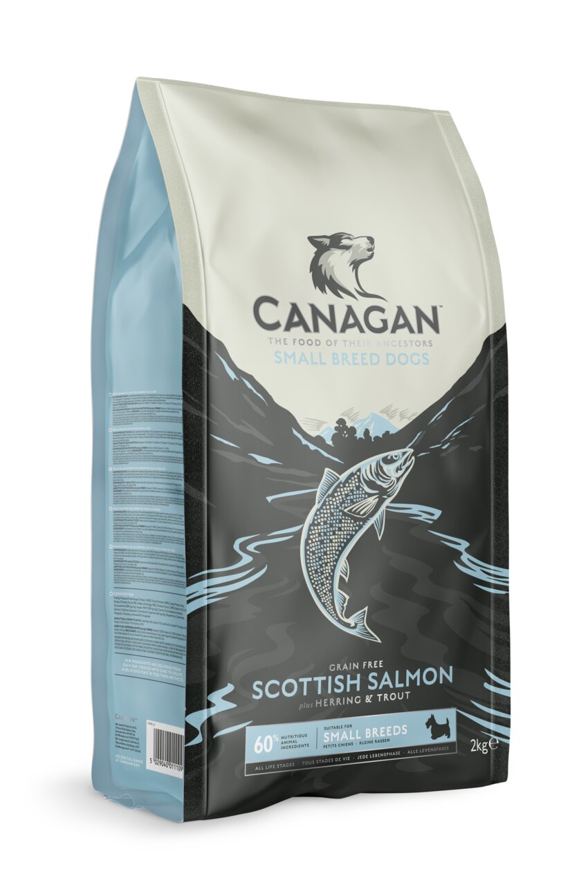 Canagan Small Breed Dogs Scottish Salmon für kleine Hunde, Lachs mit Hering und Forelle, grain free, 2 kg Beutel.