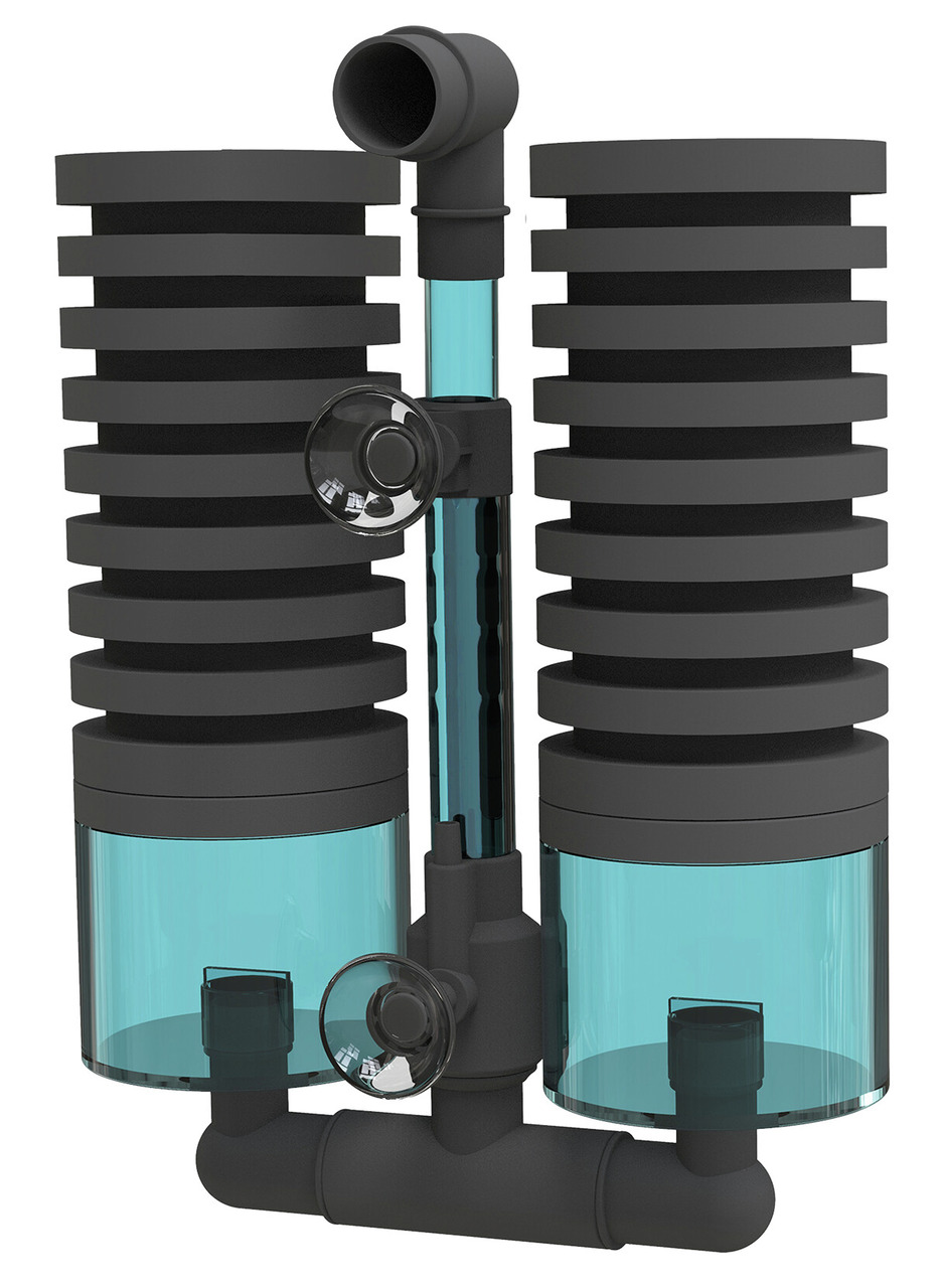 Superfish Aqua Flow Schwammfilter, für Süß-/Meerwasseraquarien, 2 Schwammkammern, blauer Wasserbehälter, für Aquarienliebhaber.