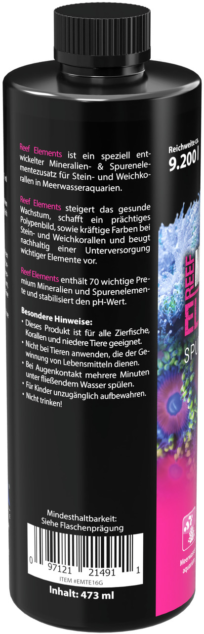 MICROBE-LIFT Reef Elements, 473 ml, für Meerwasseraquarien, fördert Korallenwachstum, stabilisiert pH, Reichweite: 9.200 l.