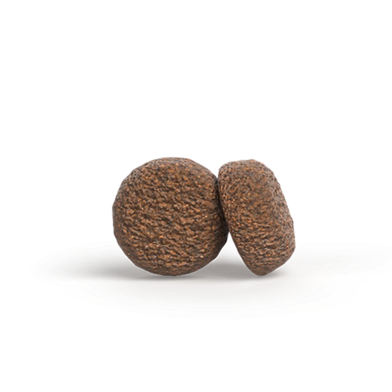 Zwei braune, runde Trockenfutterstücke von Josera, für Hunde, Geschmack undefiniert, Menge nicht erkennbar.