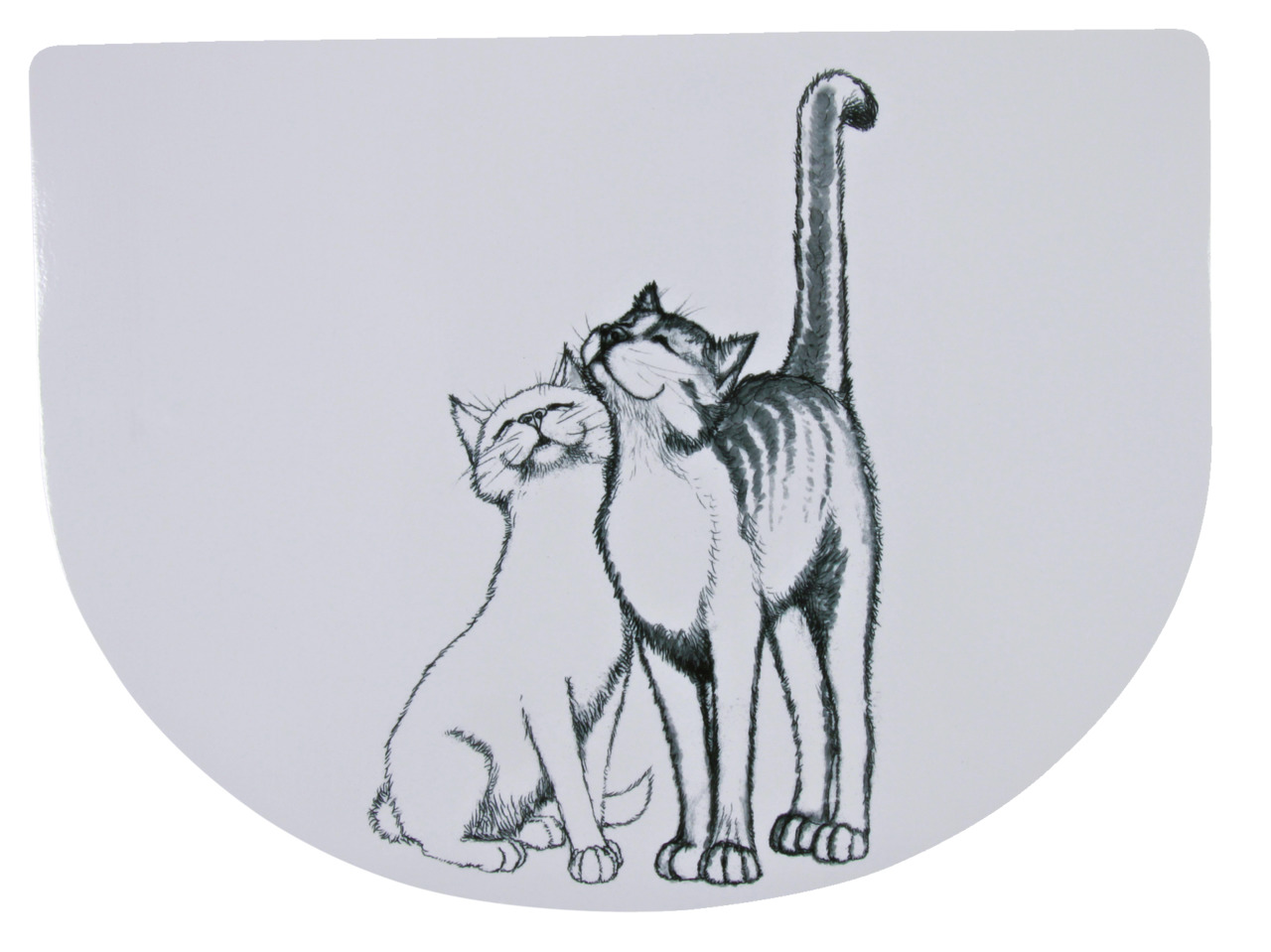 Trixie Napfunterlage halbrund Motiv Schmusekatze Katzen Zubehör 40 x 30 cm