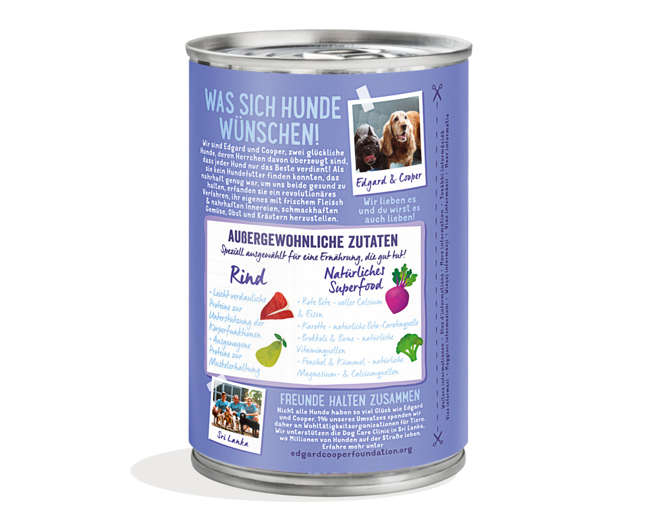 Edgard & Cooper Rind, 400 g, für Hunde. Natürl. Zutaten: Rind, Gemüse, Superfoods (Rote Bete, Karotten). „Was sich Hunde wünschen!“