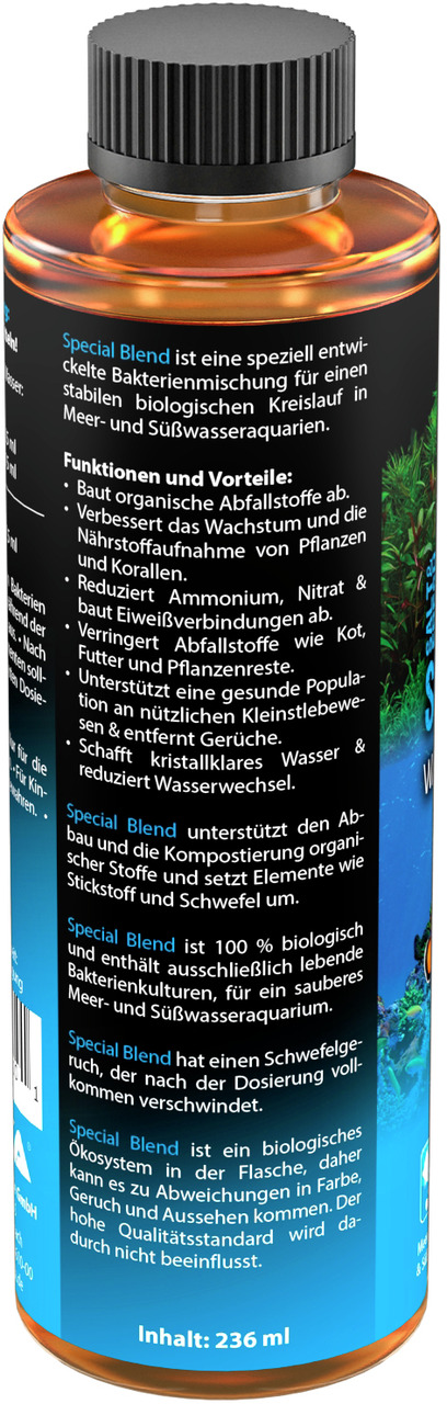 MICROBE-LIFT Special Blend, 236 ml, für Meer--Süßwasseraquarien, fördert Bio-Kreislauf, reduziert Abfallstoffe, verbessert Wasserqualität.