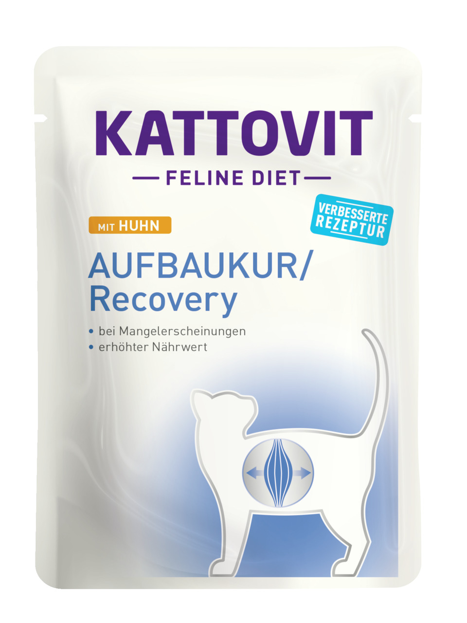 Kattovit Feline Diet Aufbaukur-Recovery, Huhn, für Katzen, Spezialfutter bei Mangel, Genesung, verb. Rezeptur, 85g.
