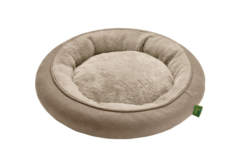 Hundebett HUNTER "Gent", beige, für alle Hundegrößen, hoher Komfort, gepolsterte Ränder, flauschig, strapazierfähig, pflegeleicht.