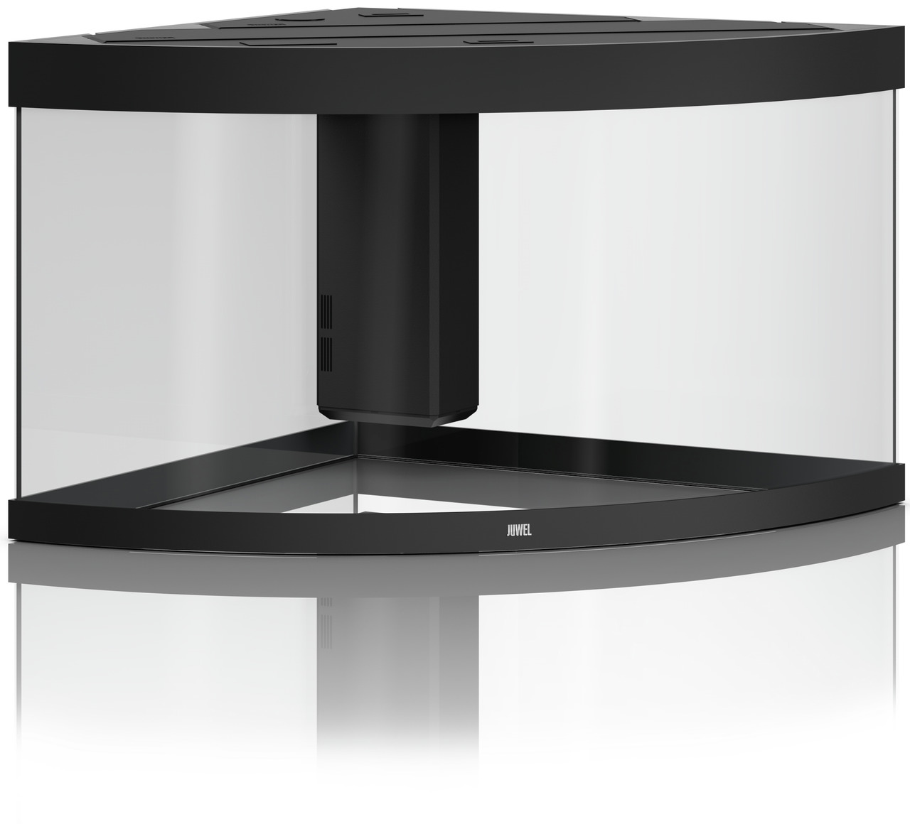 JUWEL Aquarium Trigon 190, Schwarz, 190 L, Eck-Aquarium mit gebogener Front, platzsparend, inkl. integriertem Filtersystem.