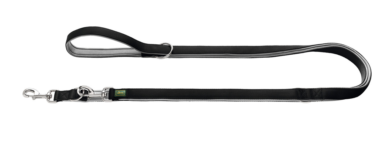 HUNTER Verstellbare Führleine Neopren 25/200 schwarz/grau