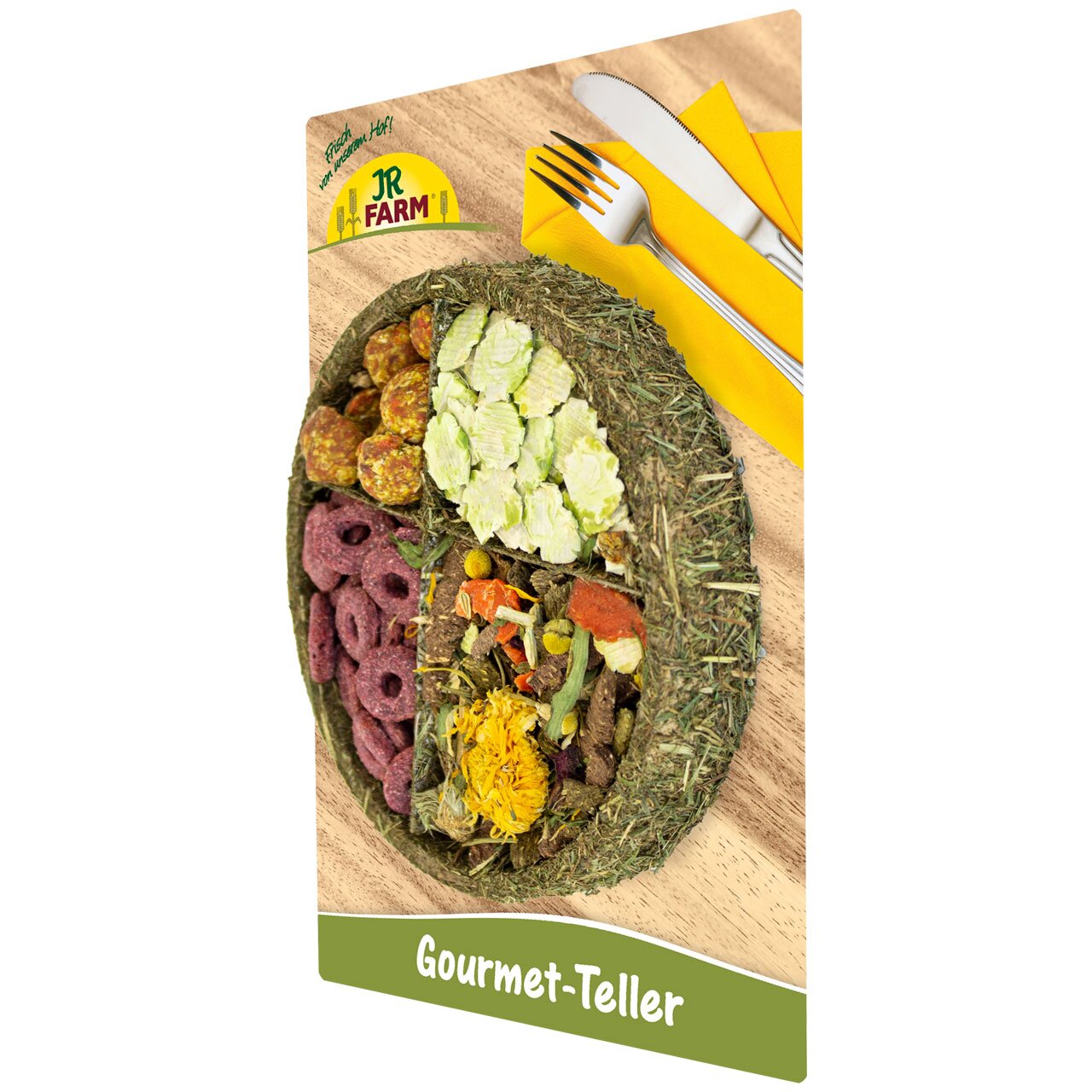 JR FARM Gourmet-Teller für Kleintiere, natürliche Mischung, Geschmacksrichtung Gemüse, 150 g. Gesundes Ergänzungsfutter.
