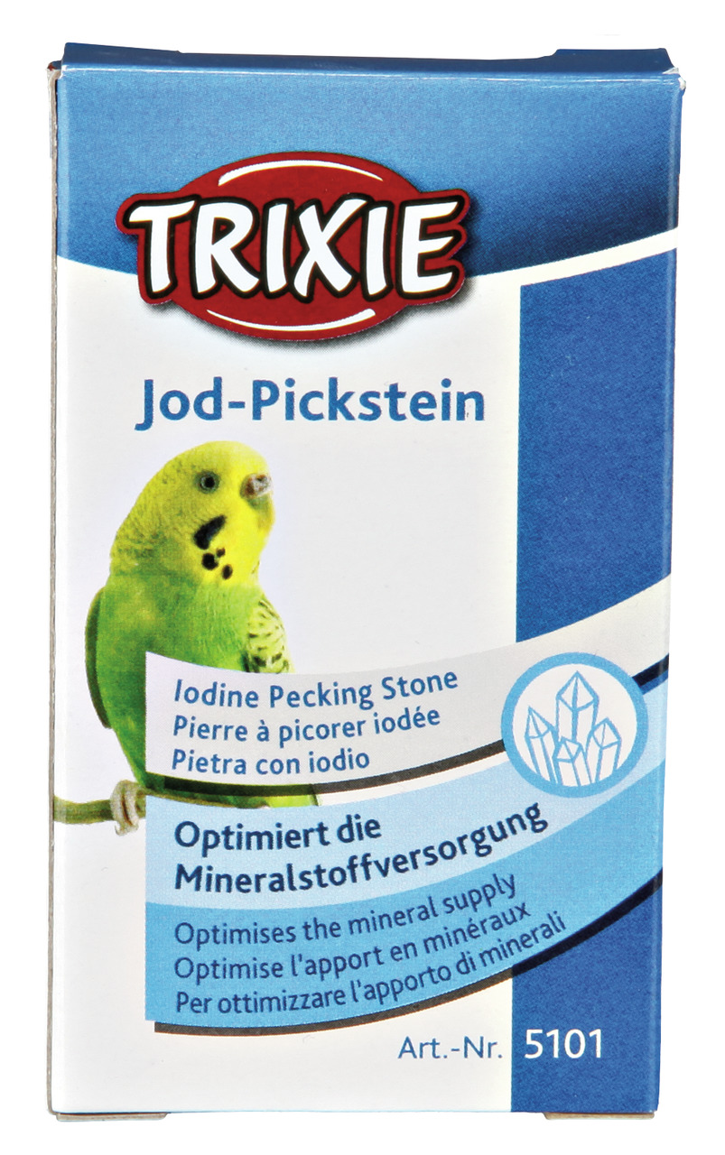 TRIXIE Jod-Pickstein, für Ziervögel (z. B. Wellensittiche), mit Jod für Gesundheit u. Mineralstoffe, 1 Stk.