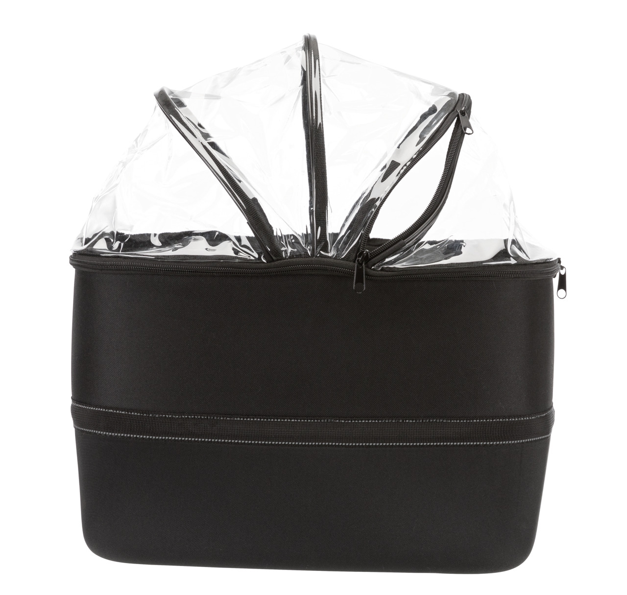 TRIXIE Fahrrad-Fronttasche, für kl. Hunde/Katzen, schwarz, mit abn. Regenschutz, sicherer Transport, Reißverschlüsse, Tragegriffe.