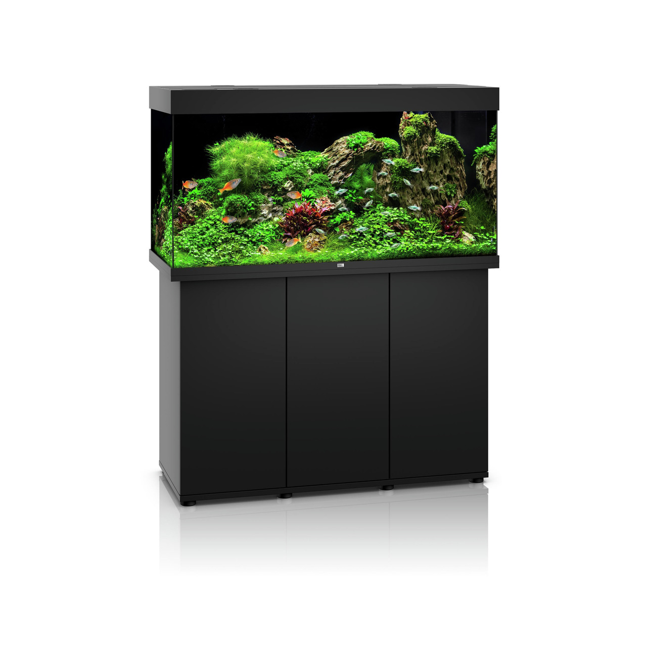 JUWEL Rio 350 LED Aquarium-Set, 350 L, m. Unterschrank, Schwarz, für Süßwasserfische, hochwertig, ideal für Aquaristik-Enthusiasten.