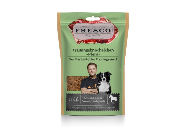 Fresco Trainingsknöchelchen – Pferd, Snack f. Hunde, 150 g, gesund, lecker, Pferdefleisch, ohne Farb-, Aroma- u. Konservierungsstoffe.