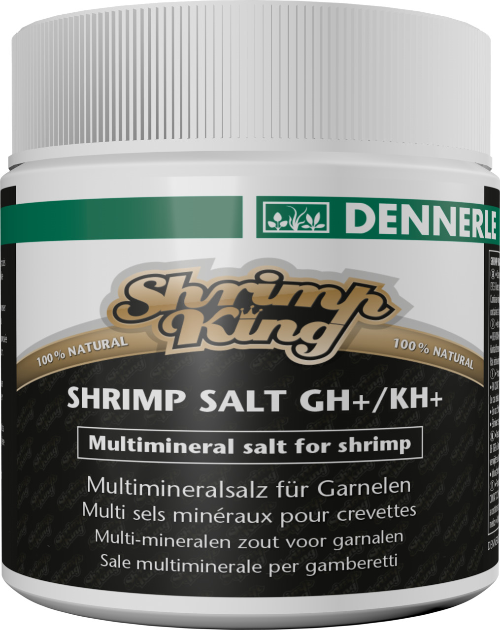 Dennerle Shrimp King Shrimp Salt GH+/KH+, Multimineralsalz f. Garnelen, 100% nat., optim. Wasserbed., 125g.