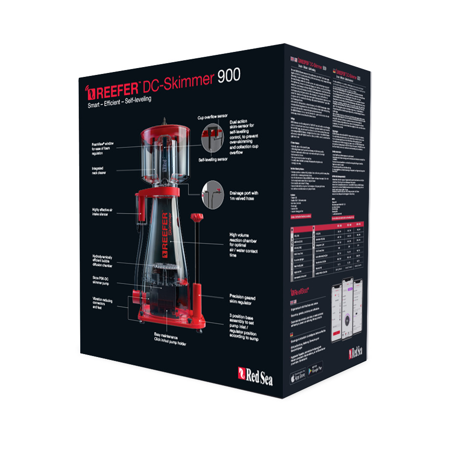 Red Sea Reefer DC-Skimmer 900: Abschäumer für Meerwasseraquarien, leise & effizient, mit Sensor & präziser Steuerung.