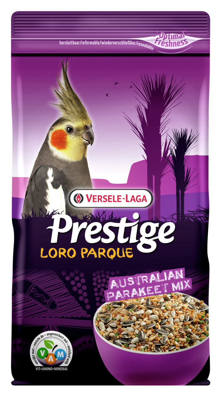 Versele-Laga Prestige Loro Parque Australian Parakeet Mix, für austral. Sittiche, Samen+Körner mit VAM, wiederverschließbar.