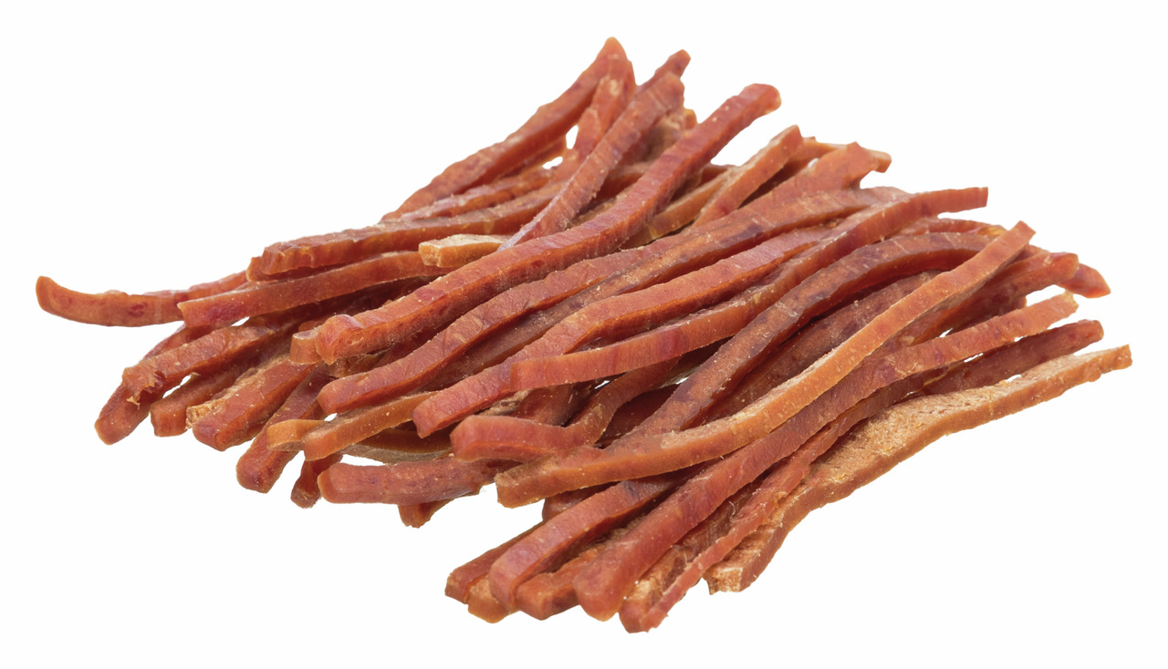 TRIXIE Premio Strips Entenfleisch, Snack für Hunde, 93 % Entenfleisch, fettarm, ideal als Belohnung, 100 g, für alle Hunderassen.