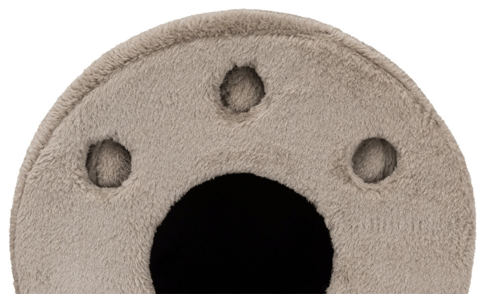 TRIXIE Kratzbaum „Cat Tower“ für Katzen, alle Altersgruppen, beiger Plüsch, Höhlen mit Eingängen, ideal für Spiel & Rückzug.