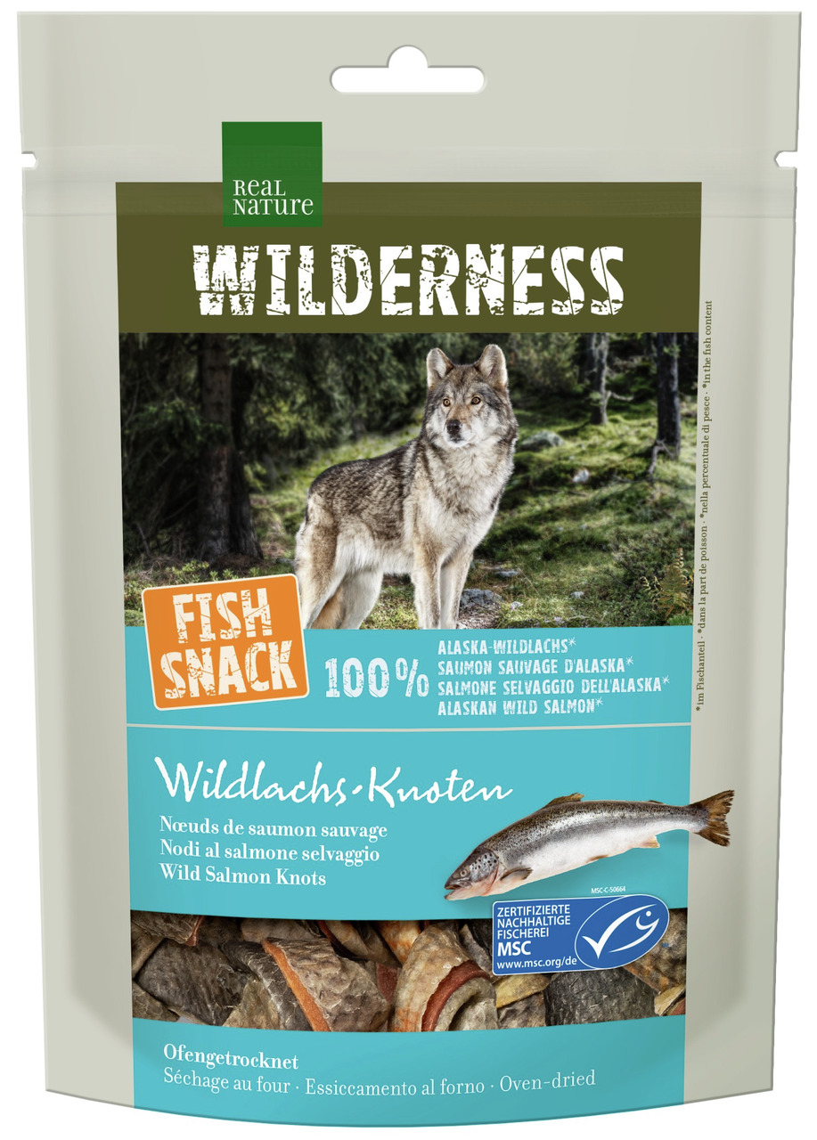 REAL NATURE Wilderness Fish Snack Wildlachs-Knoten 70 g