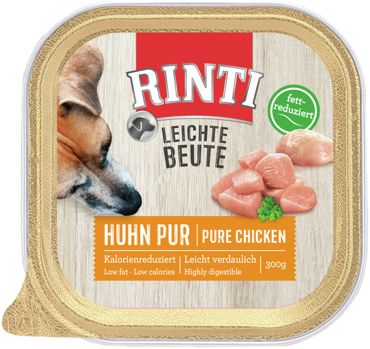 RINTI Leichte Beute Huhn Pur, für Hunde, reines Huhn, kalorienreduziert, leicht verdaulich, 300 g.