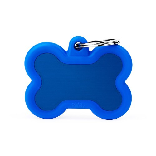 MY FAMILY Aluminium blau Rubber QR Hushtag Bone