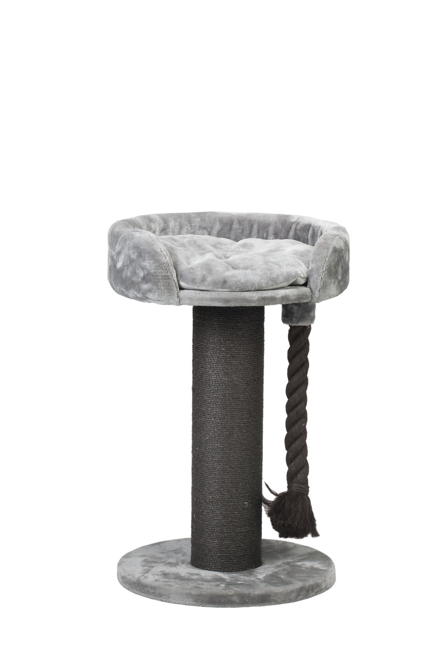 Beeztees Kratzbaum für Katzen: Stabil, Sisal-Säule, graue Liegefl., schwarzes Spielseil. Ideal für Krallenpflege & Spielspaß.