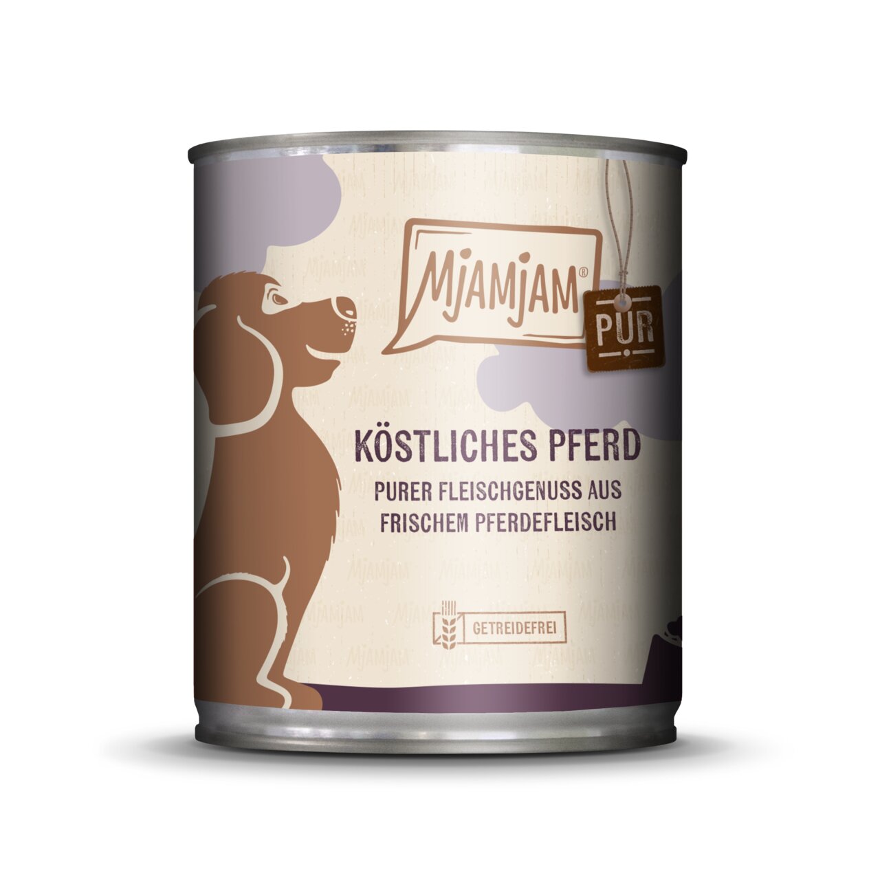 MJAMJAM Hundefutter „Köstliches Pferd“, getreidefreies Nassfutter mit frischem Pferdefleisch, purer Fleischgenuss, 400g.