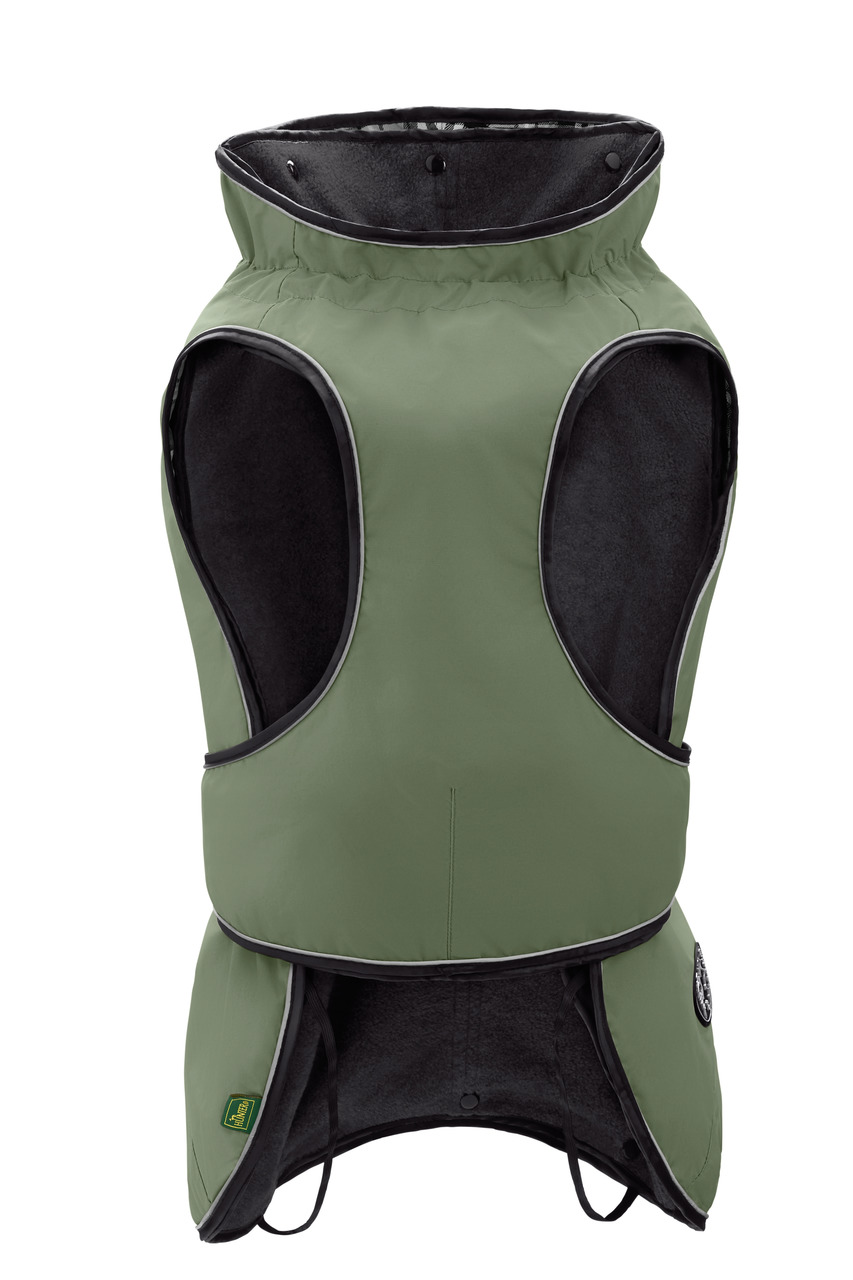 HUNTER Hundemantel, grün, für kl.-mittelgr. Hunde, Schutz vor Kälte/Nässe, Fleecefutter, ergonom. Passform, ideal bei schlechtem Wetter.
