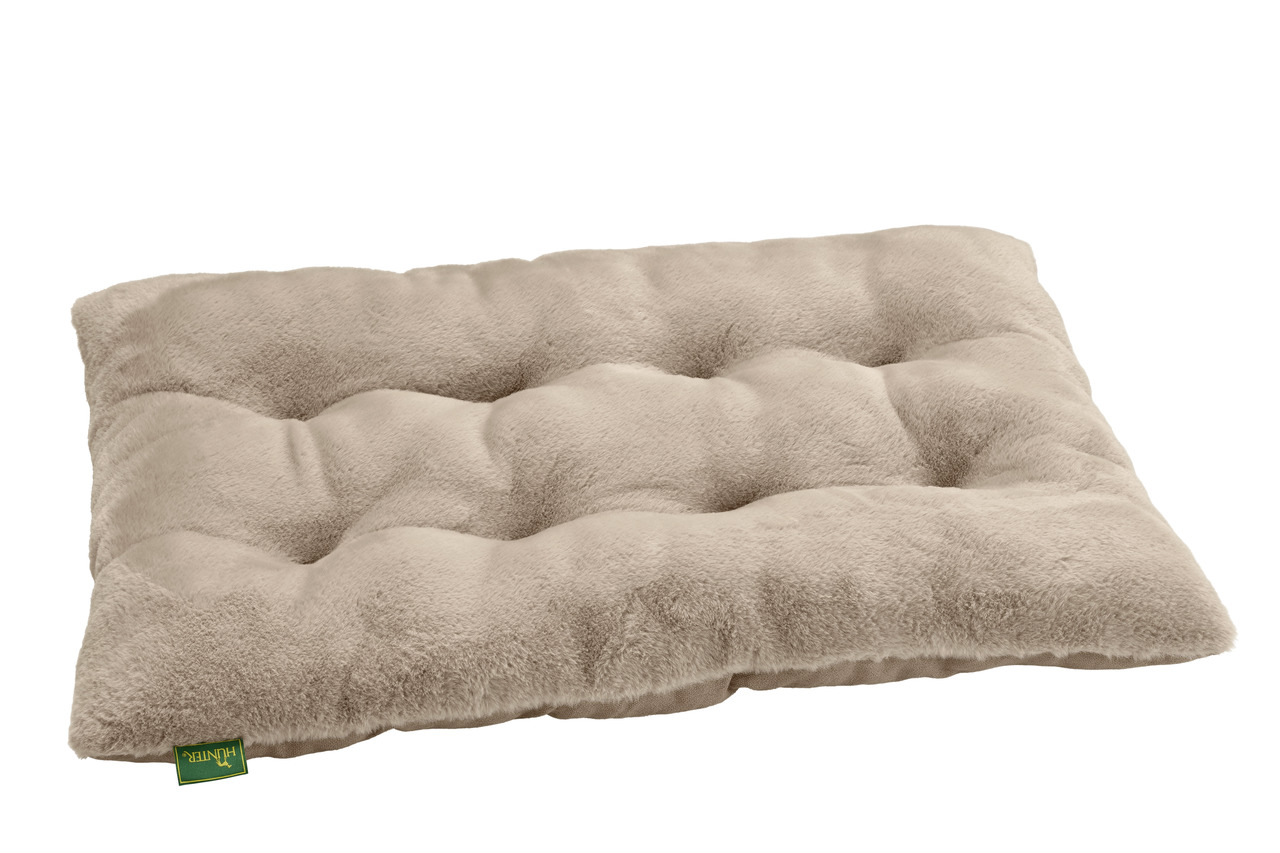 Weiches Hundekissen HUNTER Gent, beige, für alle Hunde, hoher Liegekomfort, flauschig, gepolstert, ideal für Körbchen, Größe sichtbar.