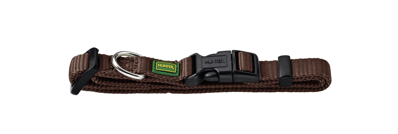 HUNTER Hundehalsband Tripoli, Nylon, Klickverschluss, Metallring, für alle Hunde, langlebig, leicht, komfortabel, ideal täglich.