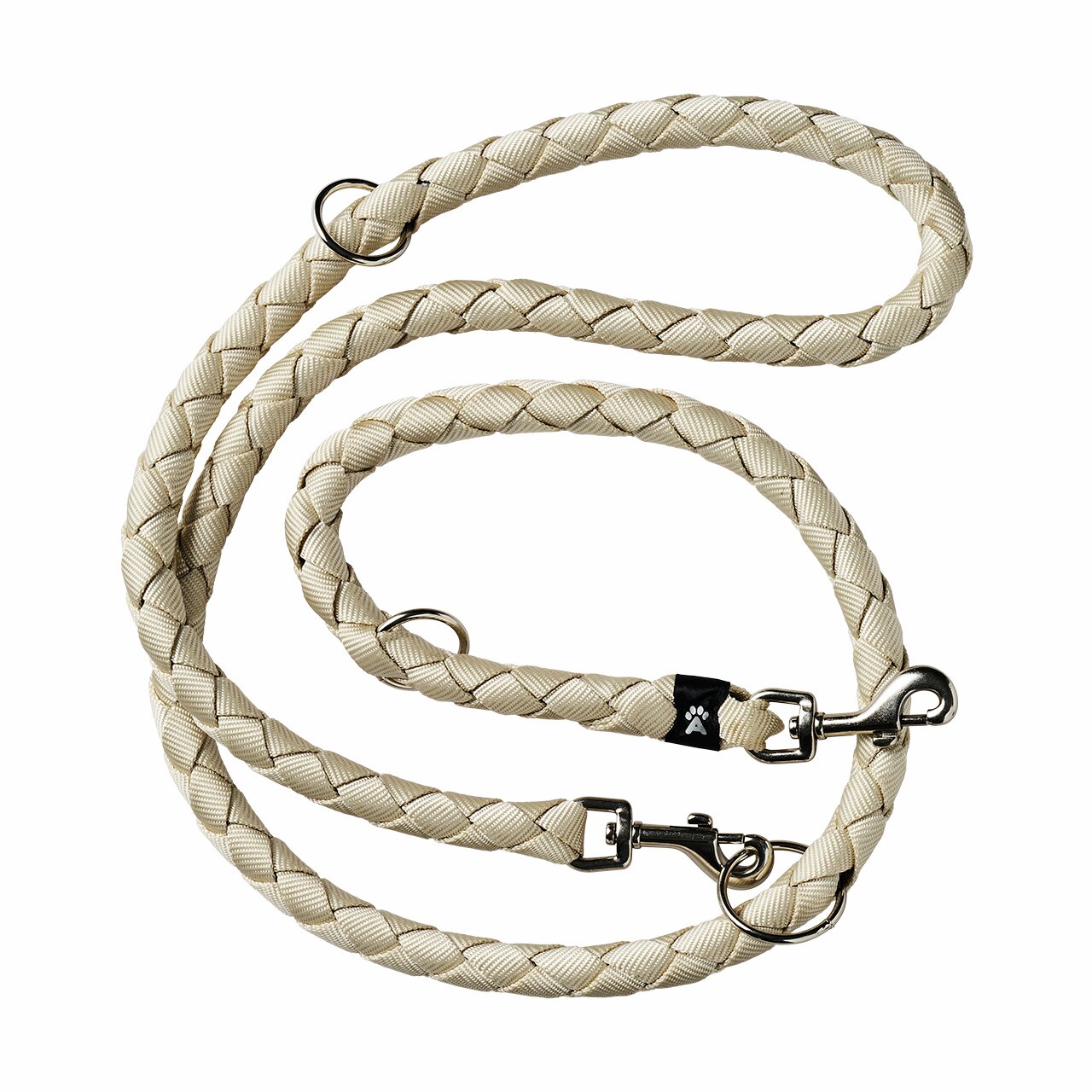Hundeleine Allpets, beige, für Hunde aller Größen, robustes Material, 2 Karabiner, Metallringe, ideal für Spaziergänge & Training.