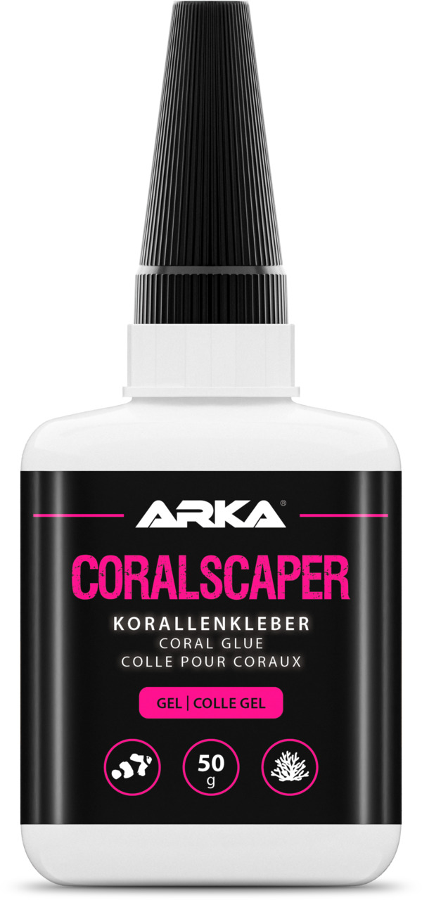 ARKA Coralscaper Korallenkleber, 50 g, für Korallen u. Aquarien, mit schmaler Spitze, ideal für präzises Kleben.