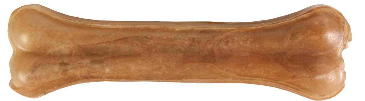 TRIXIE Kau-Knochen für mittelgr./gr. Hunde, Rinderhaut, Zahnpflege & Beschäftigung, 11 cm, natürliche braune Farbe.
