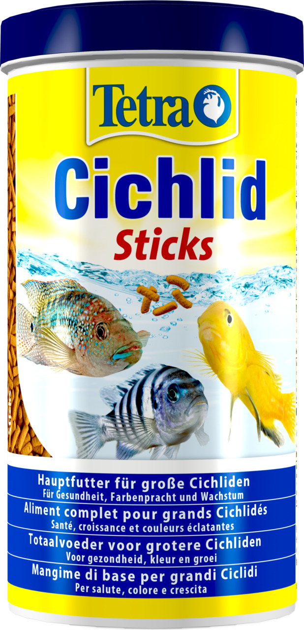 Tetra Cichlid Sticks, Hauptfutter f. große Cichliden, 1L, fördert Gesundheit, Farbenpracht & Wachstum. Zielgruppe: Aquarienbesitzer.