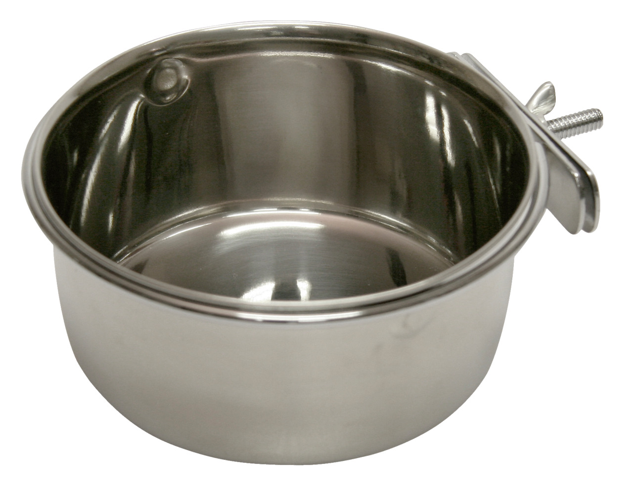 KERBL Edelstahl-Napf für Hunde & Katzen, robust, langlebig, leicht zu reinigen, mit Halterung für Käfige-Gehege, ideal für Futter-Wasser.