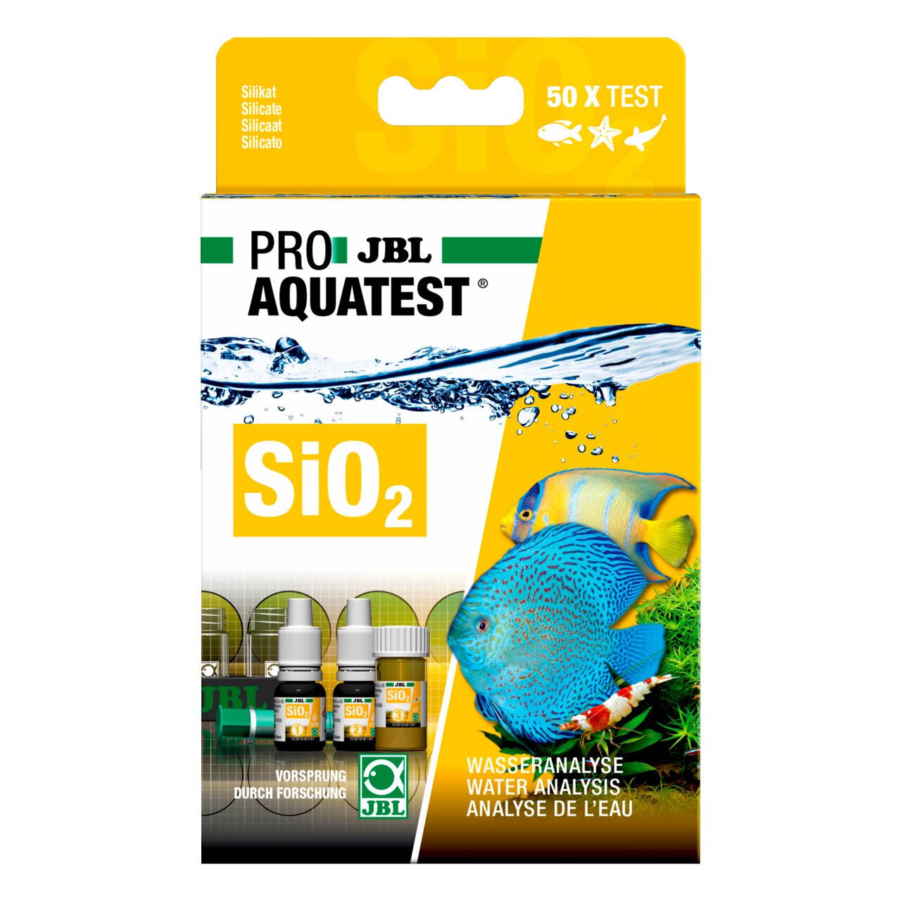 JBL ProAquaTest SiO2, Wasseranalyse für Süß--Meerwasseraquarien, misst Silikat, 50 Tests, "Vorsprung durch Forschung".