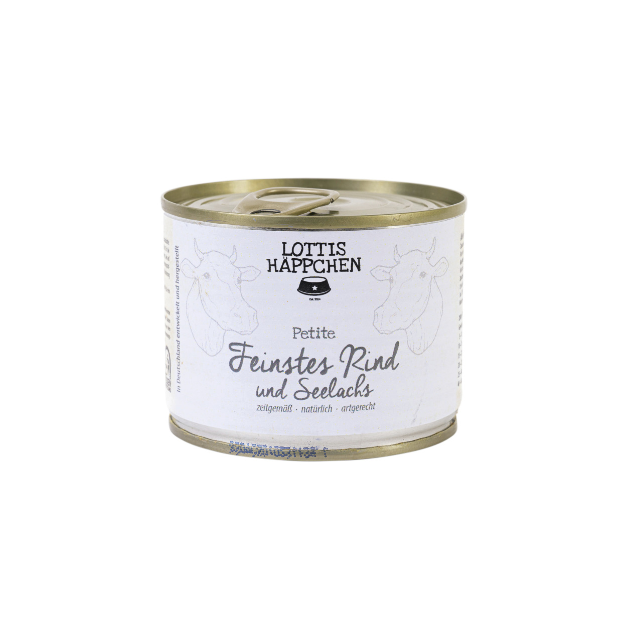 Sparpaket 24 x 200 g Lottis Häppchen Petite Feinstes Rind & Seelachs Hunde Nassfutter