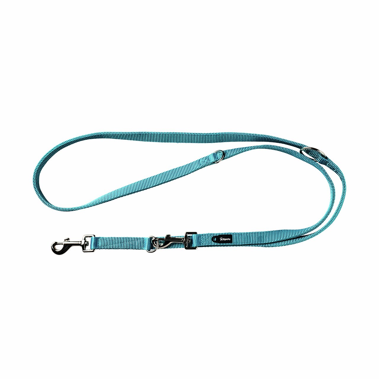 Allpets Hundeleine, türkis, Nylon, für Hunde aller Größen, 2 Metallkarabiner, verstellbar, ideal für Spaziergänge & Training.