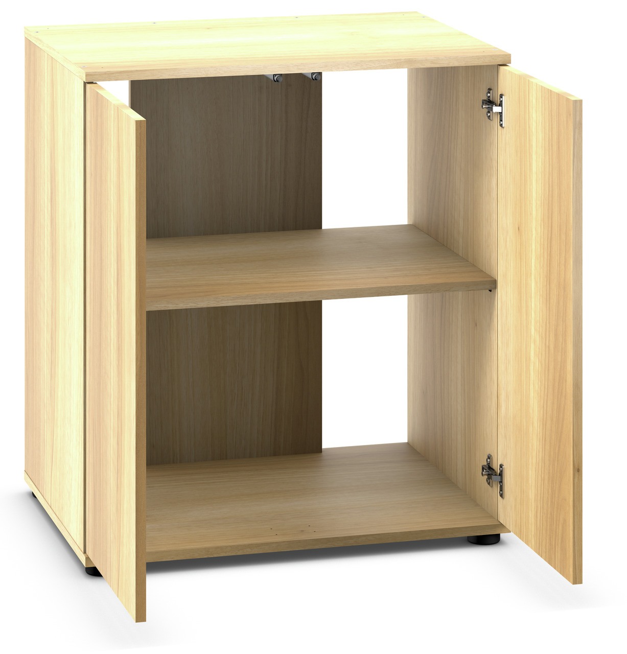 JUWEL Unterschrank, helles Holz, 2 Türen, schlichtes Design, mittlere Ablage, ideal f. Wohn--Arbeitsbereiche.