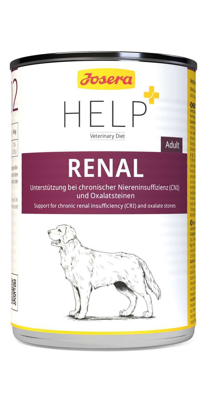 Josera Help Renal, diätetisches Nassfutter für erwachsene Hunde mit CNI/Oxalatsteinen, 400 g, Geschmacksrichtung nicht angegeben.
