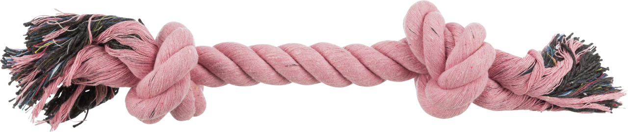 TRIXIE Baumwollspielzeug für Hunde, rosa, Knotenseil, Zahnpflege, interaktives Spielen, mittelgroße/große Hunde, Länge: ca. 12 cm.
