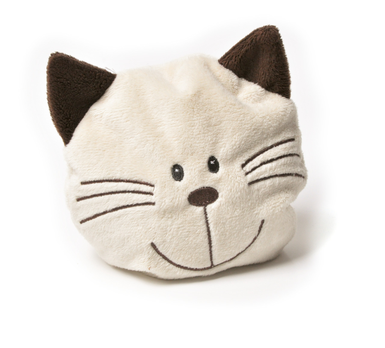 Aumüller Katzenspielzeug, Katzenkopf, creme-braun, mit Baldrian, für Katzen, fördert Spielspaß, ideal für aktive Stubentiger.