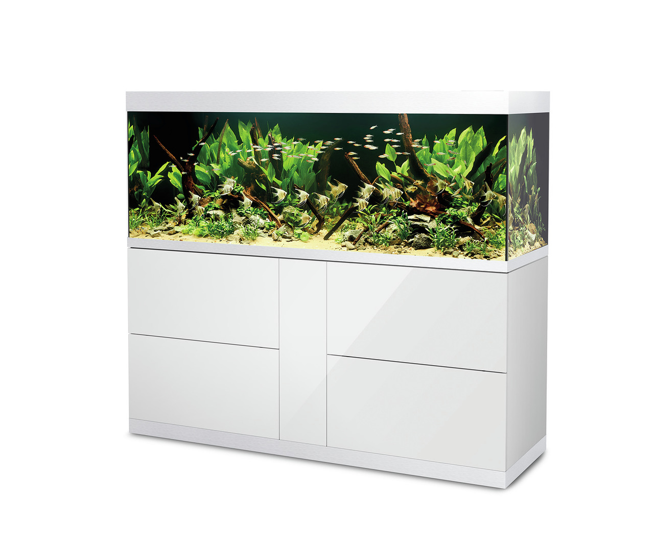 Oase HighLine optiwhite 600 weiß Aquarium mit Unterschrank