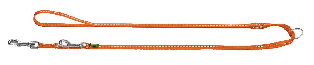 Hundeleine HUNTER Tripoli, Nylon, reflektierende Nähte, 200 cm, für Hunde aller Größen, 2 Karabiner, verstellbar, Tag & Nacht.