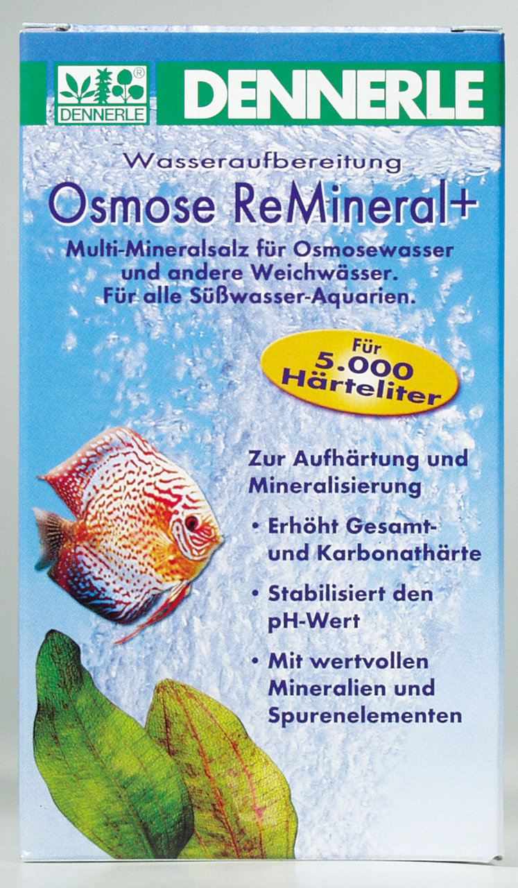 DENNERLE Osmose ReMineral+ für Süßwasser-Aquarien, 5.000 Härte-Liter, stabilisiert pH-Wert, erhöht Härte, mit Mineralien & Spurenelementen.
