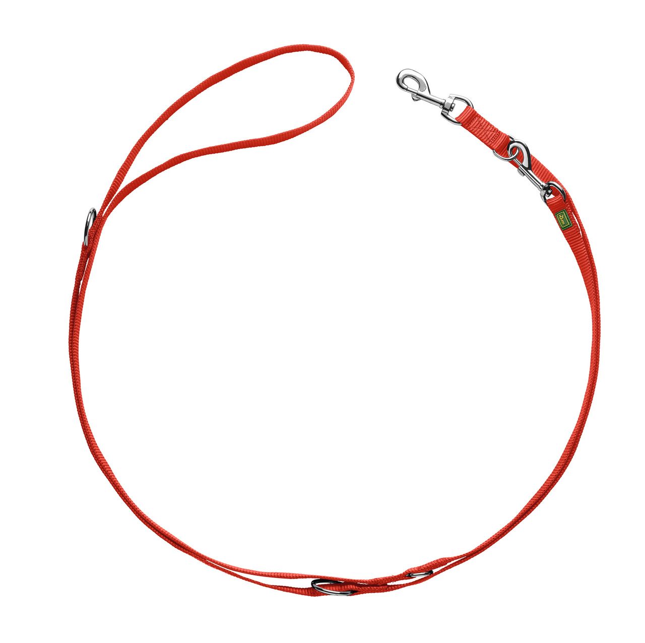 HUNTER Hundeleine, Nylon, rot, für Hunde aller Größen, verstellbar, stabiler Metallkarabiner, ideal für Spaziergänge & Training.