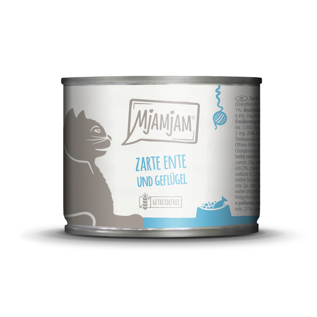 Mjamjam Katzenfutter, Ente & Geflügel, getreidefrei, 400 g, für Katzen.