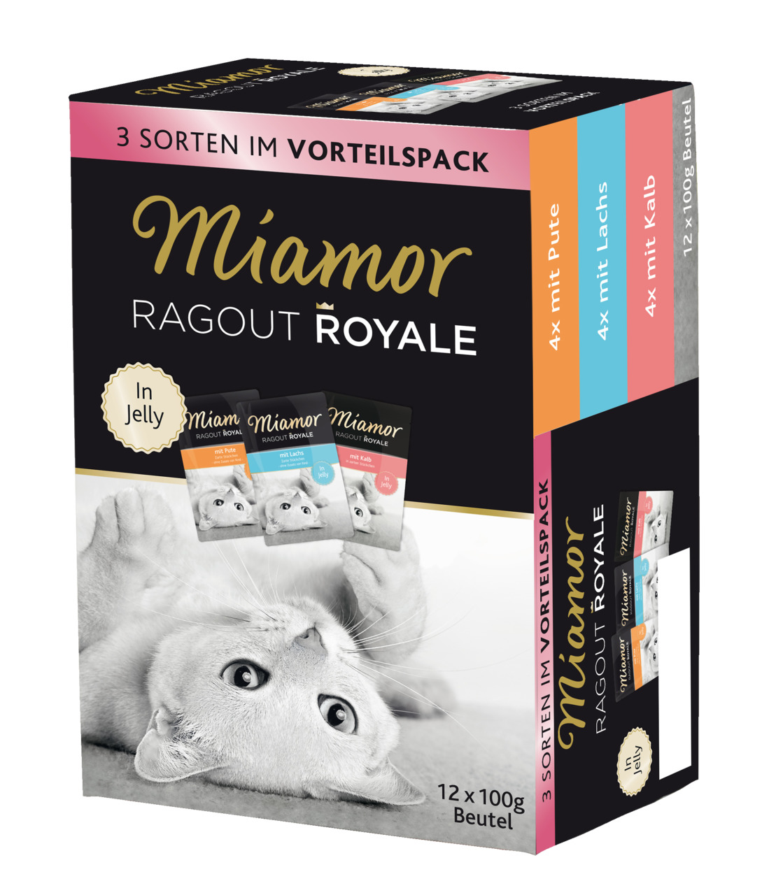 Sparpaket 2 x 12 x 100 g Miamor Ragout Royale in Jelly Multipack 2 Katzen Nassfutter