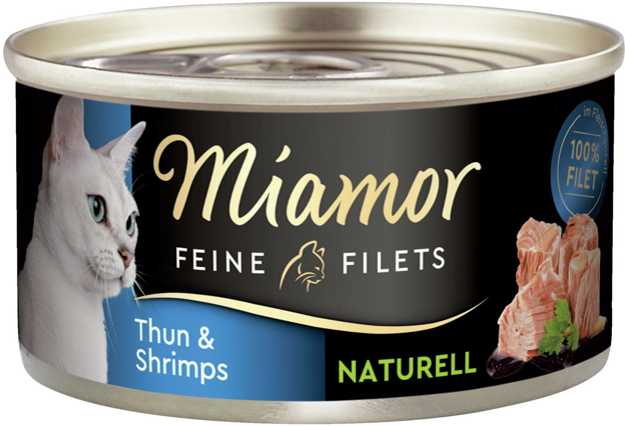 Miamor Feine Filets Naturell Thun & Shrimps Katzen Nassfutter 80 g