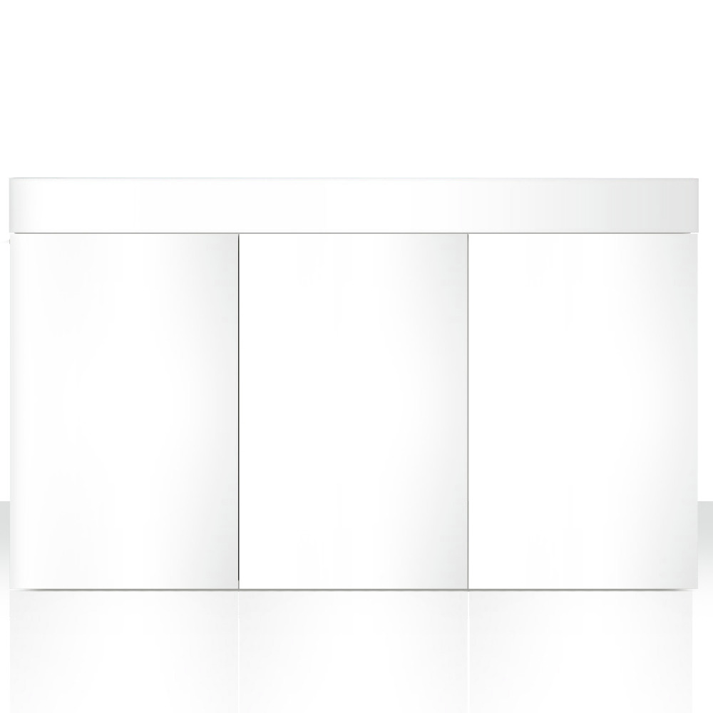Weißer Unterschrank "amtra Fusion Cabinet 120" (Amtra) für Aquarien, modernes Design, 3 Türen, glänzend, Stauraum, 120 cm breit.