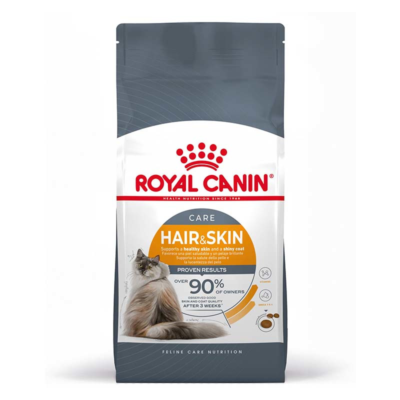 ROYAL CANIN Hair & Skin Care, 2 kg Trockenfutter für ausgewachsene Katzen mit empfindl. Haut-Fell, unterstützt Haut+Fellgesundheit.